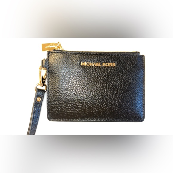 Michael Kors Black Pebbled Leather Pouch - Picture 1 of 5